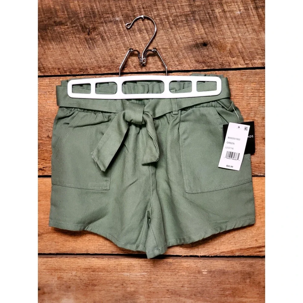Grayson Threads Kids, The Label Big Girls Tie-Belt Cotton Twill Shorts L
